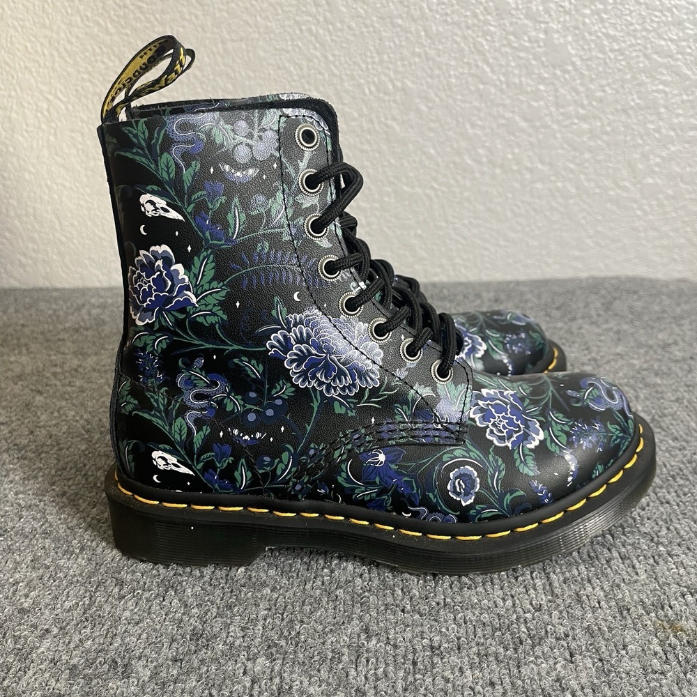 Dr Martens 1460 Pascal Mystic Garden Floral Leather Ankle Rare Boots Size 6